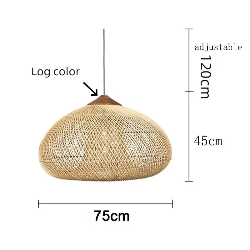 Designer Pendant Lamps Vintage Handmade Rattan Led Light Japanes Style Lighting for Kitchen Island Loft Dining Room