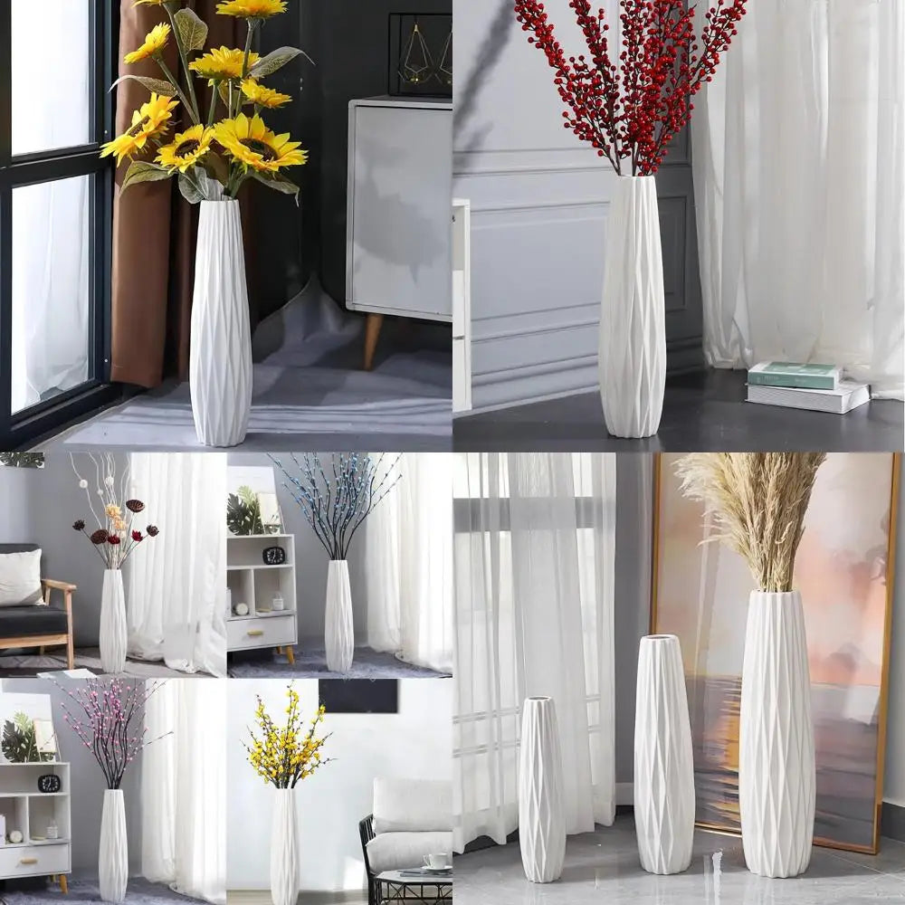 Elegant 28 Tall Ceramic Vase, Large Decorative Vessel for Modern Home, Living Room, Office, Bedroom, Kitchen, Wedding Centerpiec
