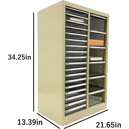 24-Drawer Clear Vertical File Cabinet for Home Office, Ideal for Paperwork and Small Item Storage