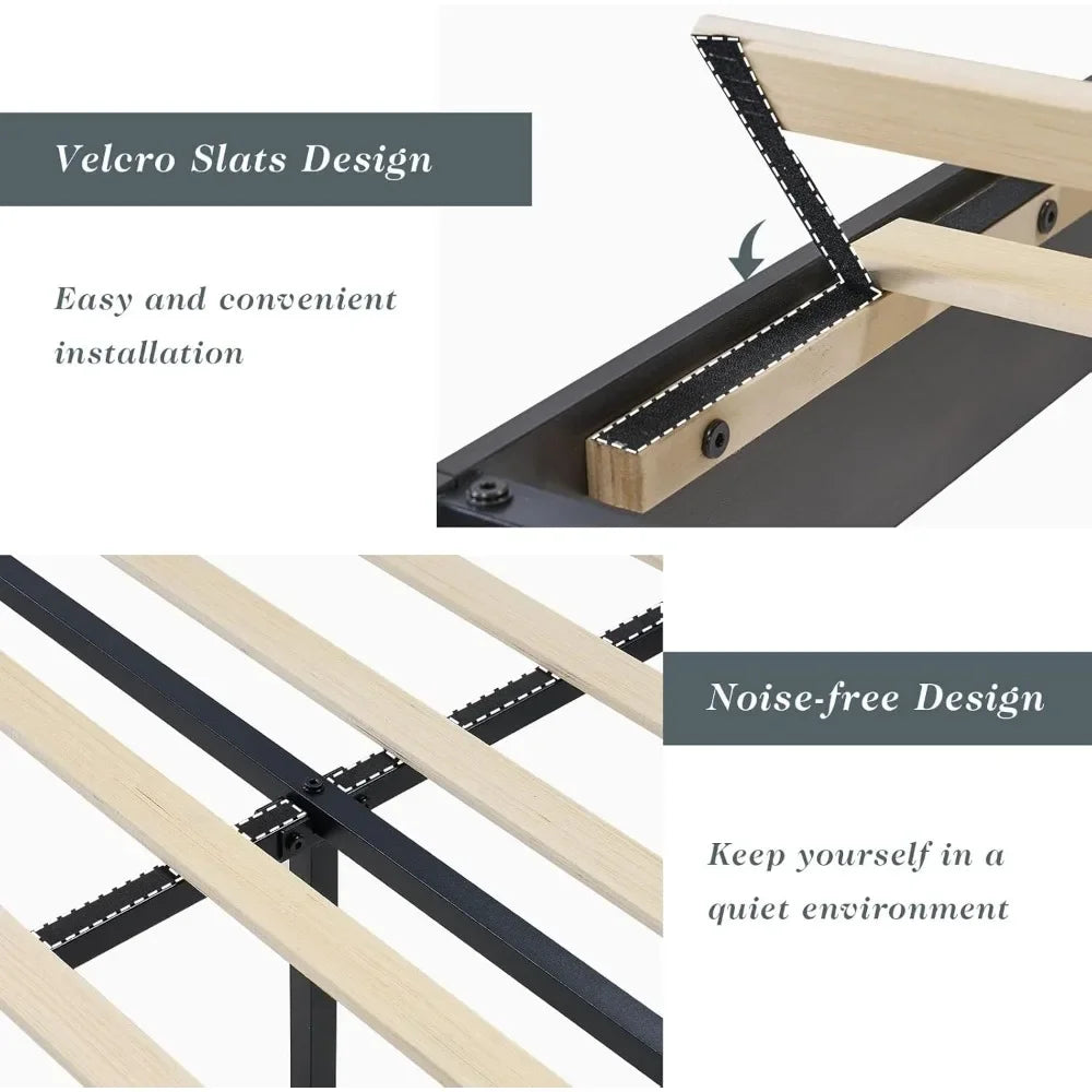 Farmhouse Bed Frame with Headboard, Platform Bed Frame with Wood Slats Support/No Box Spring Needed/Easy Assembly Customized