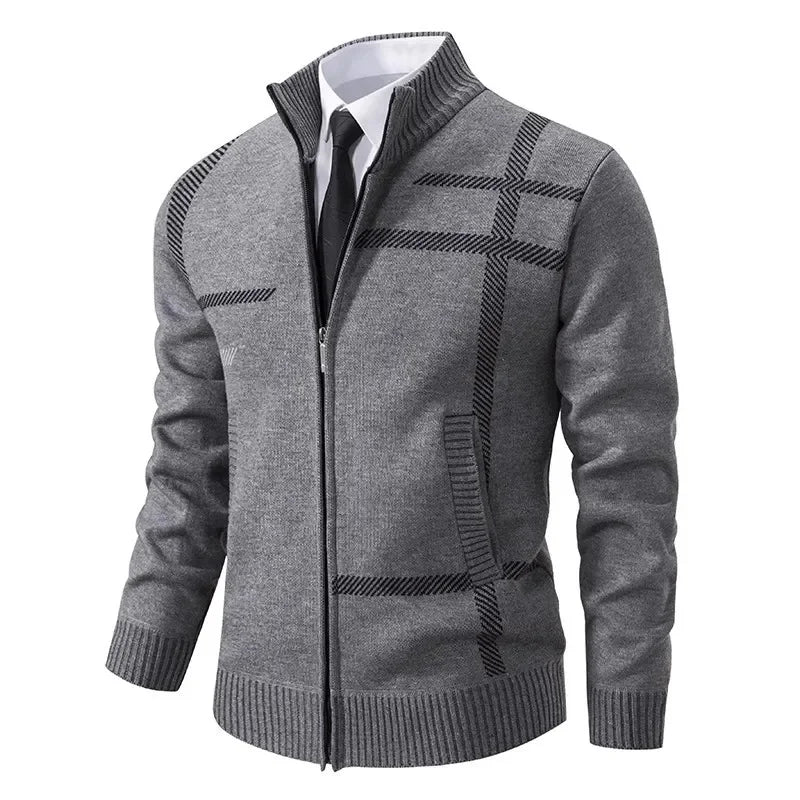 Thickened Knitted Men's Jacket Outerwear Stand Collar Sweater Warm Cotton Clothes Winter Casual Fashion from Mainland China