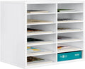 Wooden Desktop Mail Sorter Organizer with 12 Compartments for Office Home School Classroom Storage