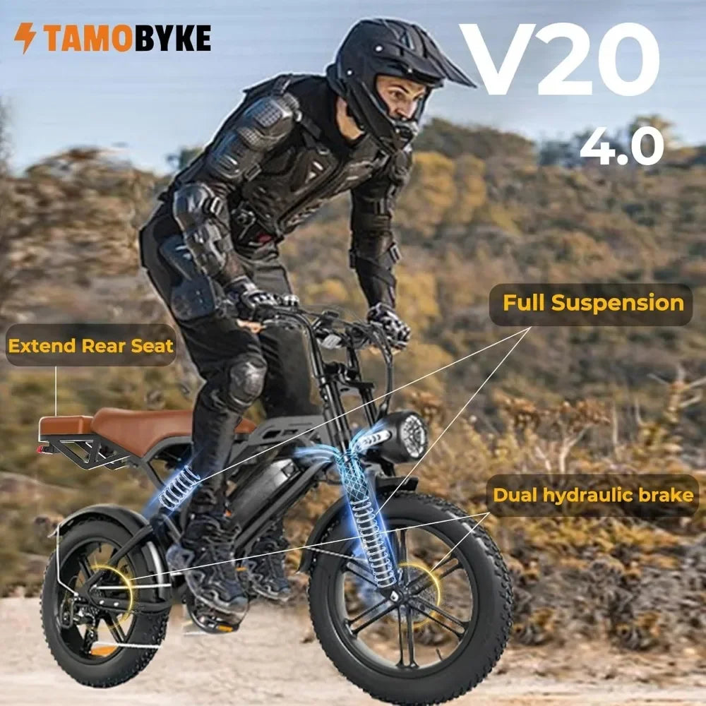 Adult Moped Style Electric Bike 750W/1500W 28mph/30mph/33mph 34-80 Miles PAS Range 48V 15.6ah/18.2ah Battery Ebike