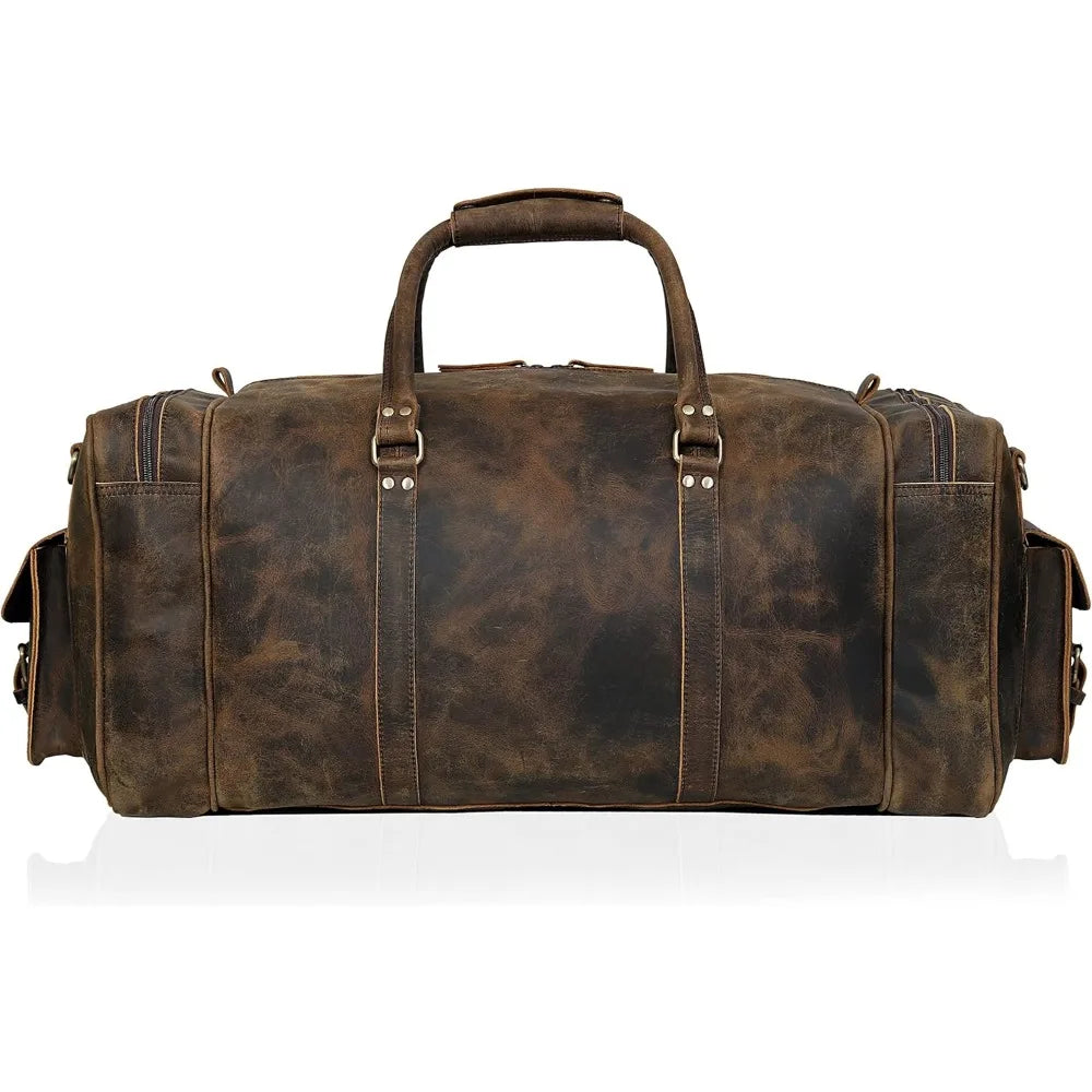 Large duffel bags for men holdall leather travel bag overnight gym sports weekend bag