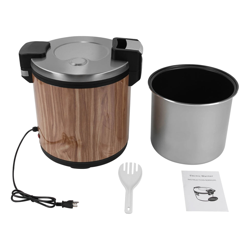 Commercial Electric Food Warmer with Rice Spoon, 100 Cups Stainless Steel Rice Warmer, Heavy Duty 23L/6Gal Cooked Rice Warmer