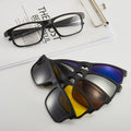 6 In 1 Men Women Polarized Optical Magnetic Sunglasses Clip Magnet Clip on Sunglasses Polaroid Clip on Sun Glasses Frame And Bag