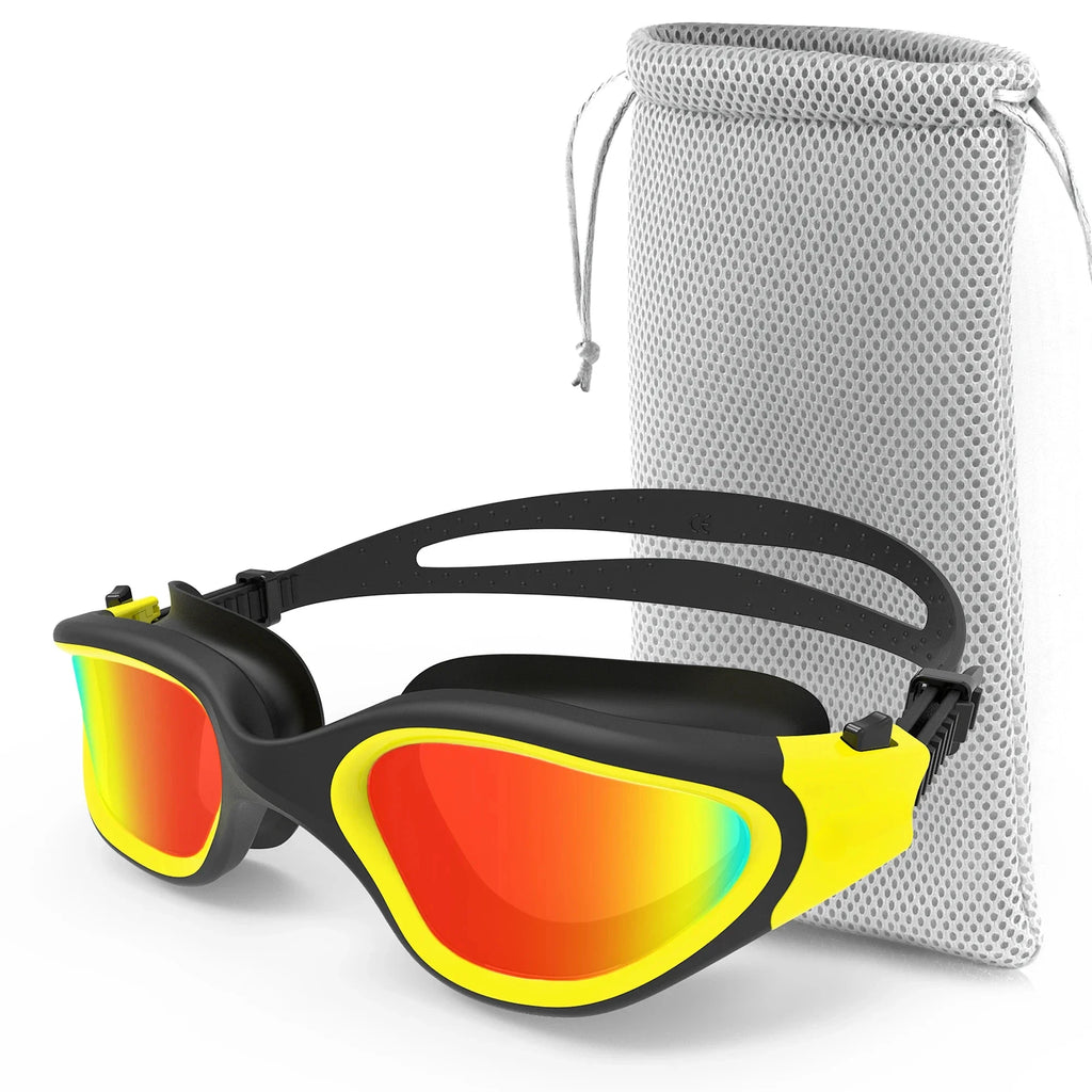 Adult Anti-Fog UV Protection Lens Men Women Swimming Goggles Waterproof Adjustable Silicone Swim Glasses Adults with Bag Holster