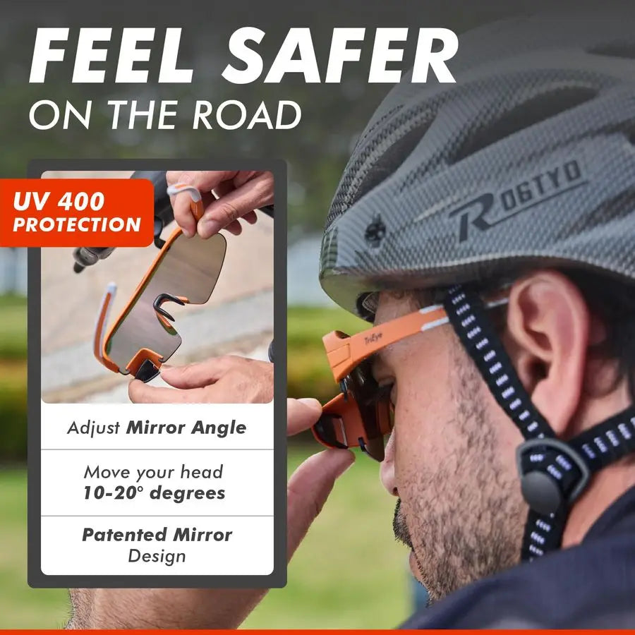 Cycling Glasses with Rearview Mirror Sports Sunglasses for Men amp Women UV400 Protection