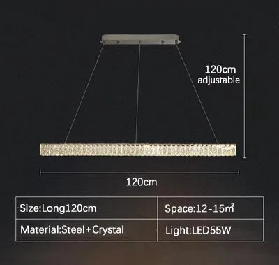 Modern Simple Modern Chandelier Luxury Interior Decoration Hotel Bar Kitchen Living Room Crystal Pendant Lamps Strip Led Light