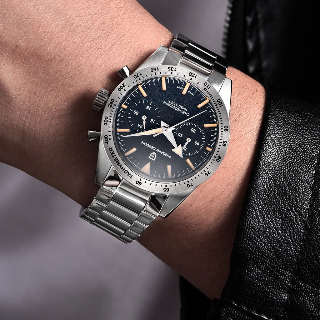 PAGANI DESIGN 2026 New Retro Mens Watches Moon Quartz Watch For Men Speed Sports Chronograph AR Sapphire VK64 Clock Reloj Hombre