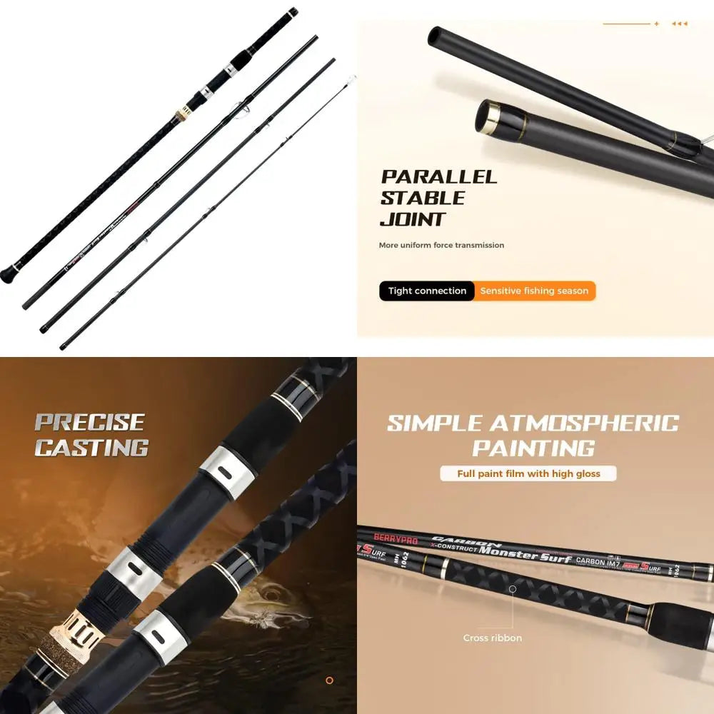 Graphite Surf Spinning Fishing Rod - 9ft to 12ft Lengths, Durable and Versatile for Saltwater and Freshwater Angling