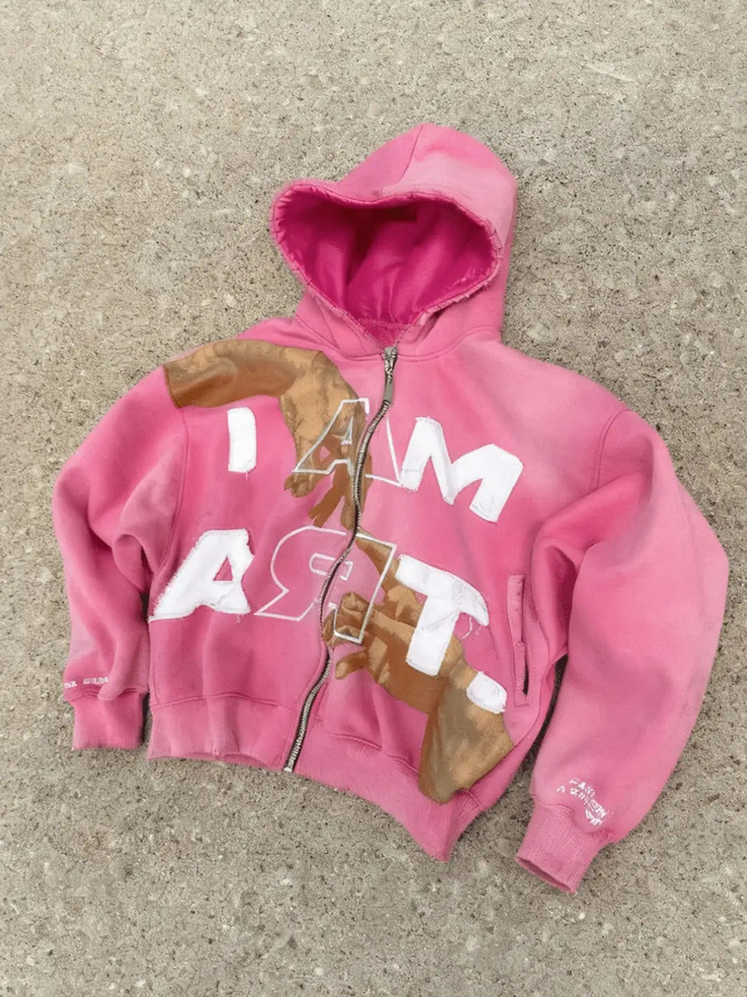 Streetwear Sweatshirt Harajuku Hoodie with Retro Letter Print Oversized Zipper Hoodie Autumn Winter Graphic Sweatshirt for Men