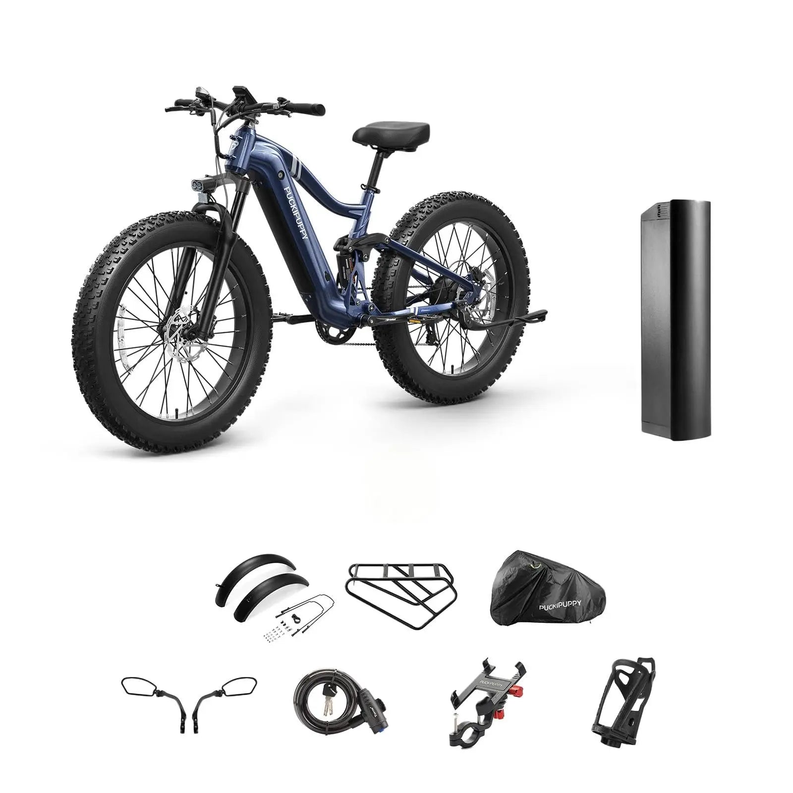 PUCKIPUPPY Boxer Electric Bike for Adults 26" Fat Tire E Bike Mountain Electric Bicycle 960W 48V 20AH Ebike with 2-Year Warranty