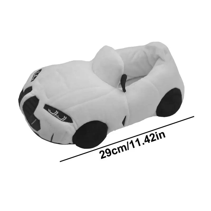 Cars Plush Slippers Cartoon Plush Shoes 29cm Portable Fuzzy House Slippers Soft Racing Car Slippers for Family Gatherings