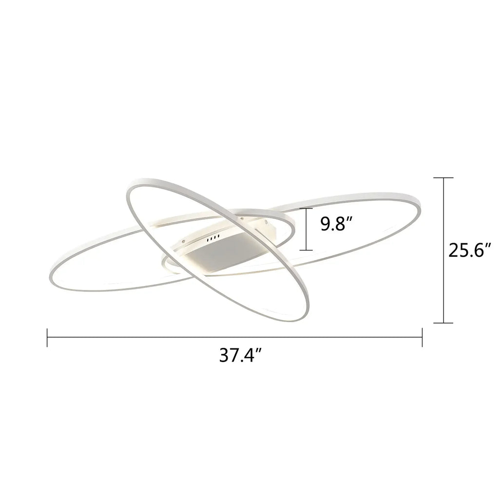 LED Ceiling Light Ceiling Lamp Children's Room Living Room Lamp for Living Room Dimmable Geometric Aluminium 95 x 65 x 8.5 cm