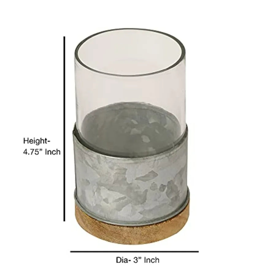 Bath Accessory Set in Galvanized Steel and Wood with Confetti Design Set of 7 : Includes Q-tip Jar Soap Dish Toothbrush Holder