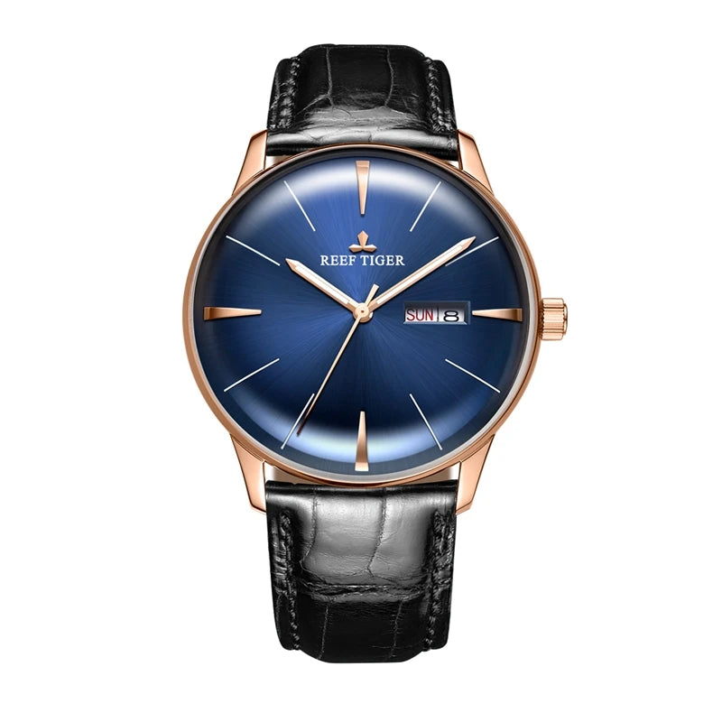 Reef Tiger men's mechanical watch, fully automatic, multi-functional, dual calendar, business men's watch, men's clock RGA8238