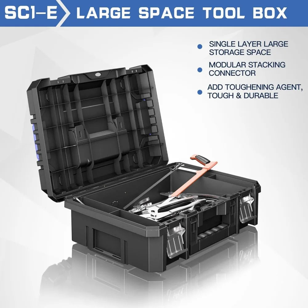 Portable Rolling Modular Tool Storage System with Drawers - 4 Tier Stackable Organizer Box for Tools