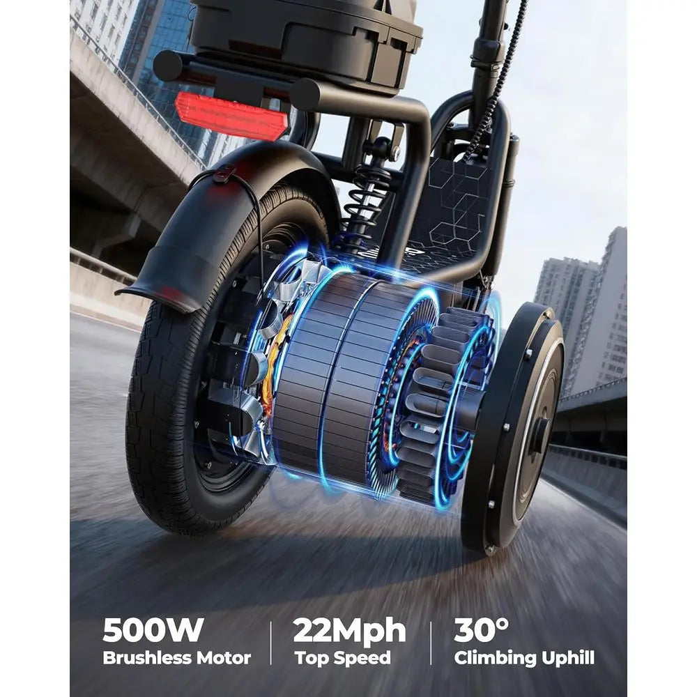 Electric Scooter for Adults - 19MPH & 15/21-Mile Range, 350W Motor, 8.5" Solid Tires with App Control & Dual Brake System
