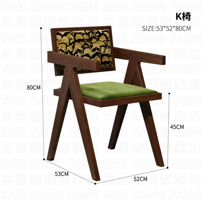 Retro Western Restaurant Bar Commercial Dining Table and Chair Combination Restaurant Solid Wood Table Chair Commercial