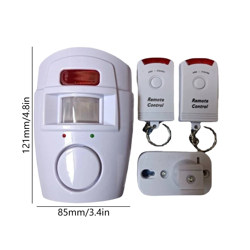 Wireless Motion Sensor Alarm Security Detector PIR Alarm System With Infrared Sensor 2 Wireless Home Security Remote Controls