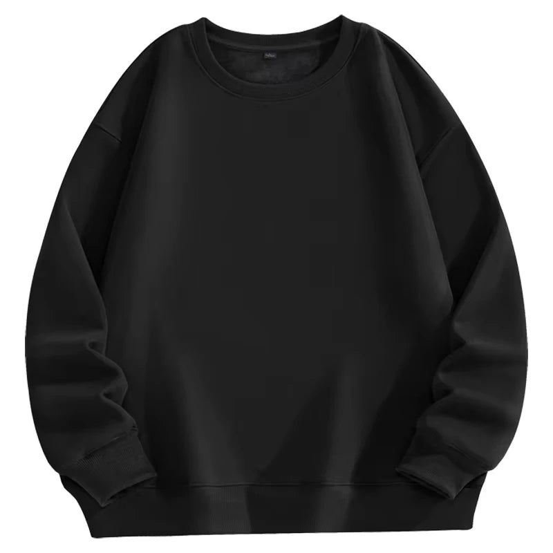 Loose Casual Sweatshirt Men's Solid Color Autumn and Winter Hot-selling Simple and Comfortable Unisex Round-neck Sweatshirt