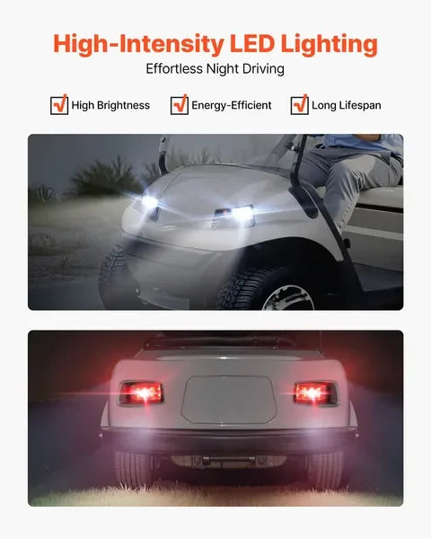12 Cart LED Headlight Tail Light Kit For Club Car DS 1993-Up Models