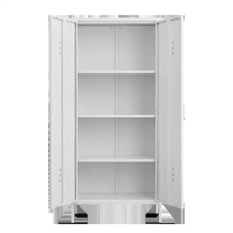Modern Storage Cabinet with Adjustable Shelves, Magnetic Door Stopper, Aluminum Handles, and Breathable Design for Home