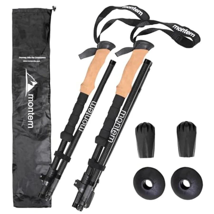 Ultra Strong Collapsible Trekking Poles Ultra Durable Weather-Resistant Adjustable Folding Hiking Walking Sticks for Men Women