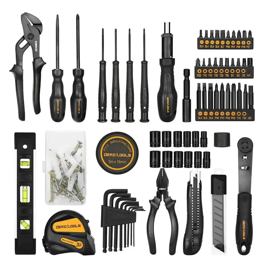 150 Piece Tool Set, General Household Hand Tool Kit, Home Repair Tool Kit with Plastic Toolbox Storage Case for DIY Project, Hom