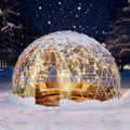 12-Foot Geodesic PVC Dome Tent, Waterproof Outdoor Bubble House with 2 10M Light Strings for Garden, Patio, Events