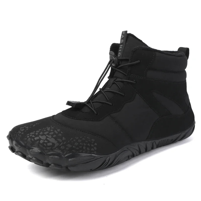 Winter Barefoot Boots Men Winter Shoes Barefoot Ankle Boots 36-46 Couple Snow Shoes Outdoor Hiking Shoes Fur Warm Plush Boots