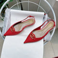 Sharp pointed sandals for women with low heels, summer 2025 new style sharp pointed shoes, fashionable cat heels