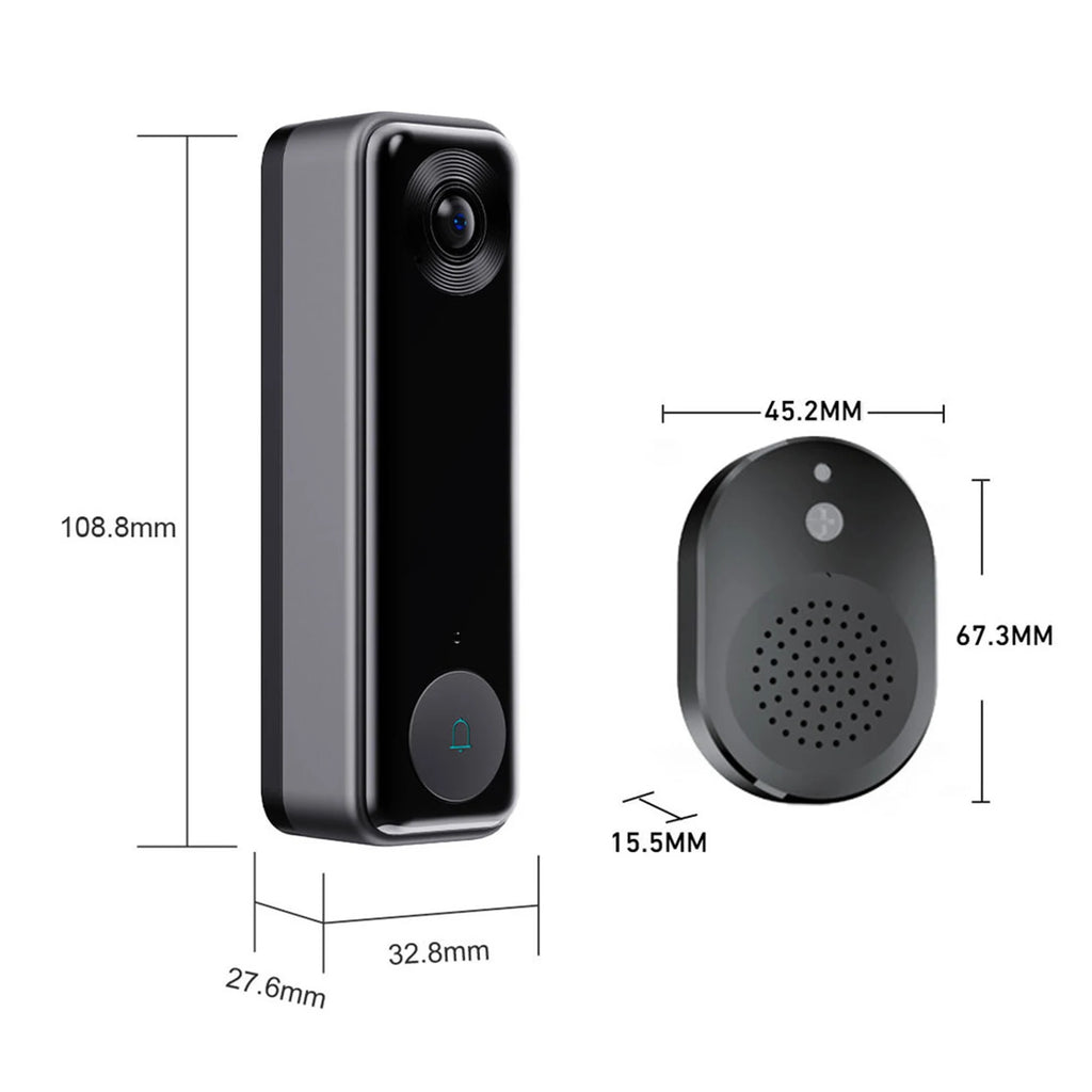 WiFi Video Doorbell Camera 2-Way Audio Wireless Video Doorbell with Human Detection Night Vision Cloud Storage for Home