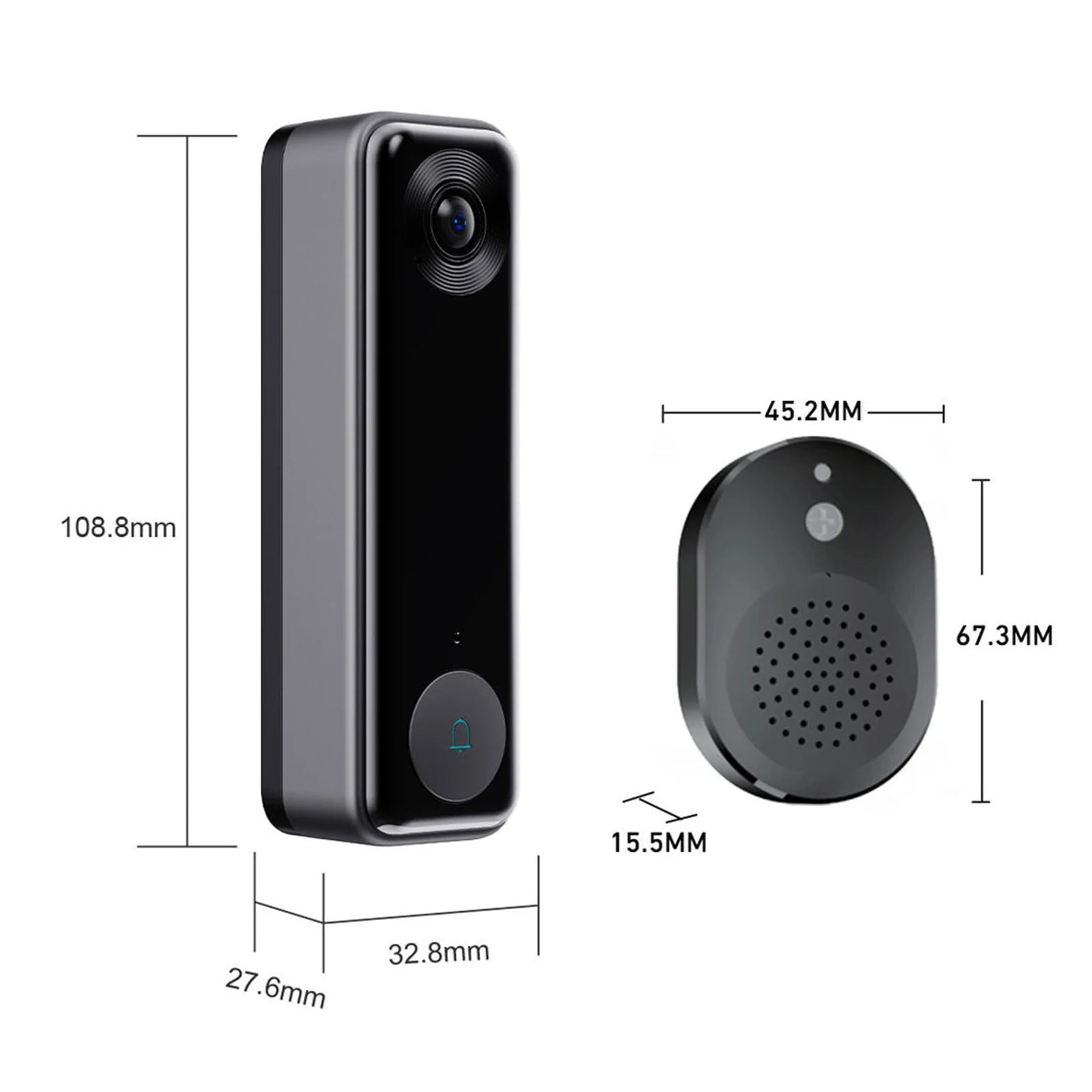 WiFi Video Doorbell Camera 2-Way Audio Wireless Video Doorbell with Human Detection Night Vision Cloud Storage for Home