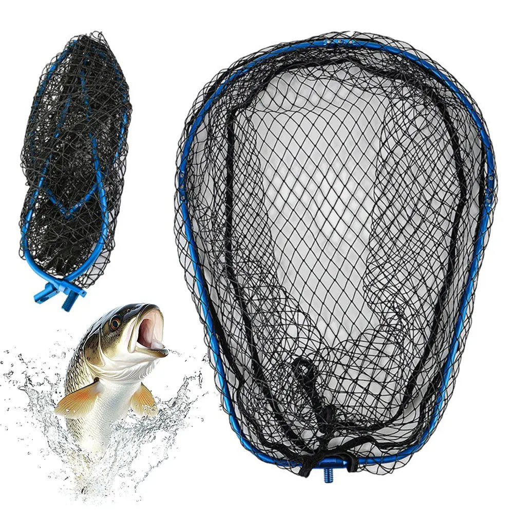 Aluminum Alloy Fishing Landing Net Foldable Trout Net Catch and Release Net Fishing Accessories