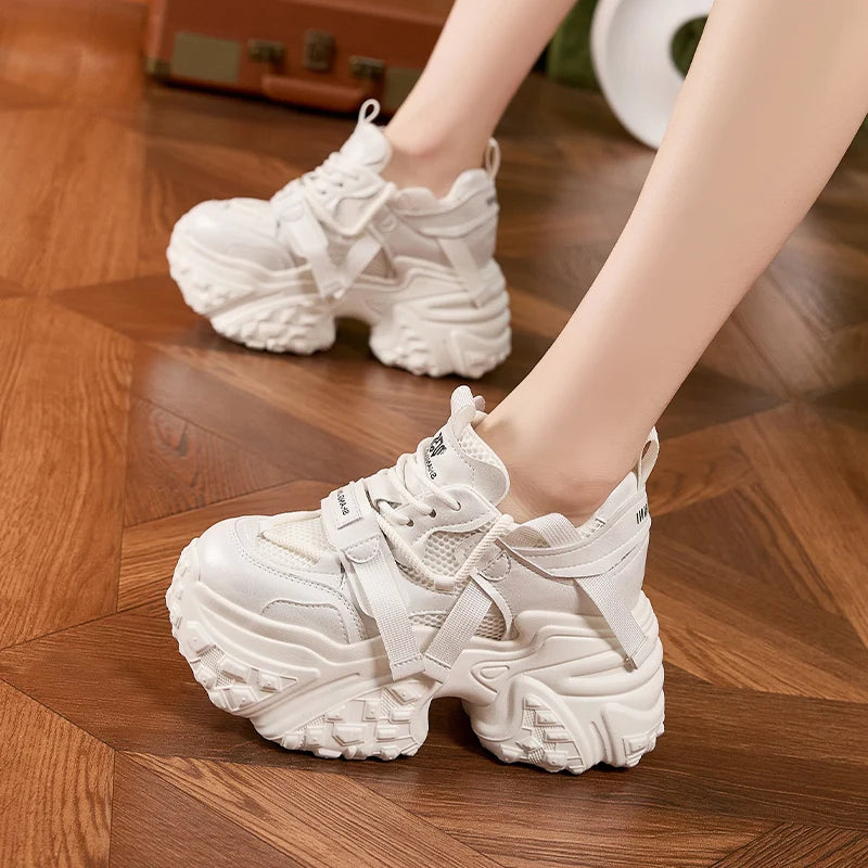 Autuspin Casual Sport Shoes for Women Fashion Chunky Sneakers Leisure Women's Fitness Shoe Breathable Air Mesh GYM Sneaker