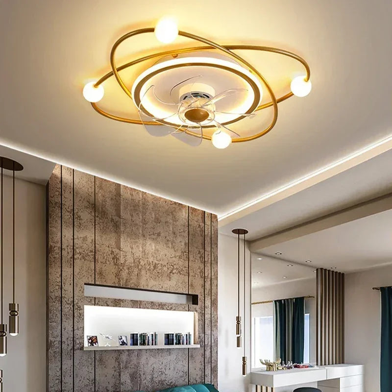Modern Minimalist Invisible Integrated Ceiling Fan Light Living Room Bedroom Household Interior Decoration Light
