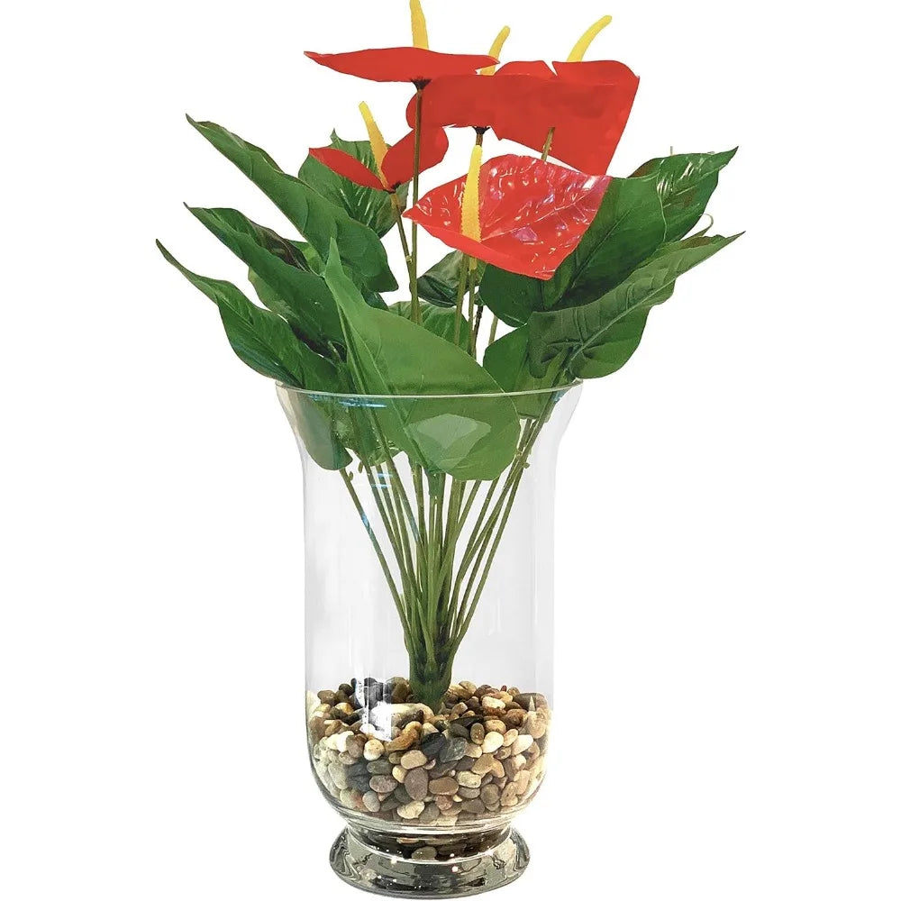 Clear Glass Hurricane Vases Bulk, 7 Wide, 12 Tall, Short Candle Holders, Ideal for Floral Arrangements, Planters, Terrariums, Ho