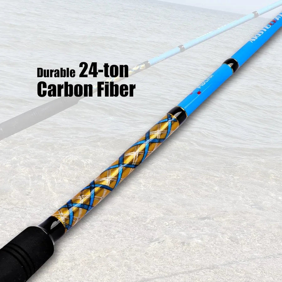 Surf 2Piece 3Piece 4Piece Fishing Rod Spinning Casting Carbon Fiber Travel Fishing Rod for Saltwater Freshwater Angling