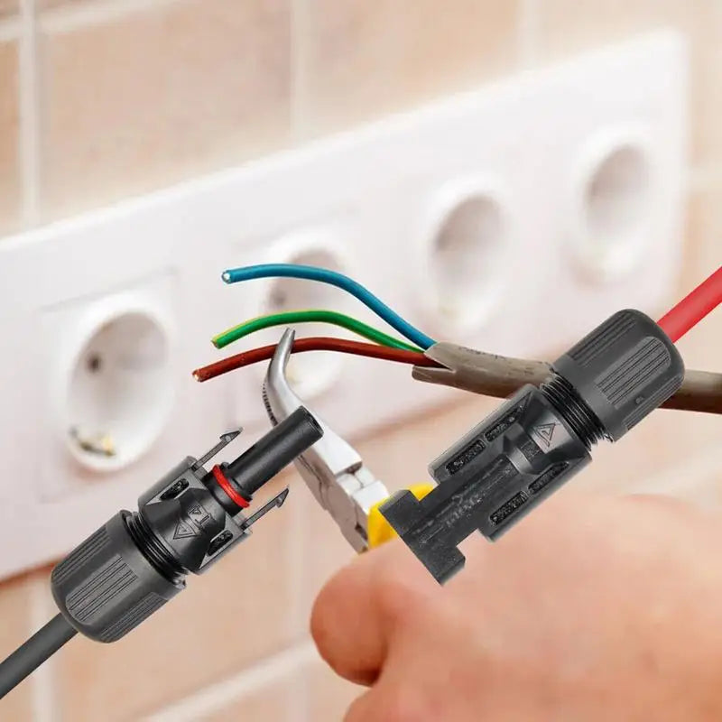 Solar Panel Cable Connectors 10 Pairs Solar Extension Cable Connectors Waterproof Dustproof Connector Solar Cable Parallel