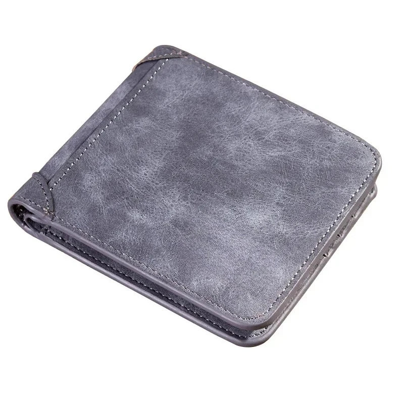 Men's Wallet Leather Billfold Slim Hipster Cowhide Credit Card/ID Holders Inserts Coin Purses Luxury Business Foldable Purse
