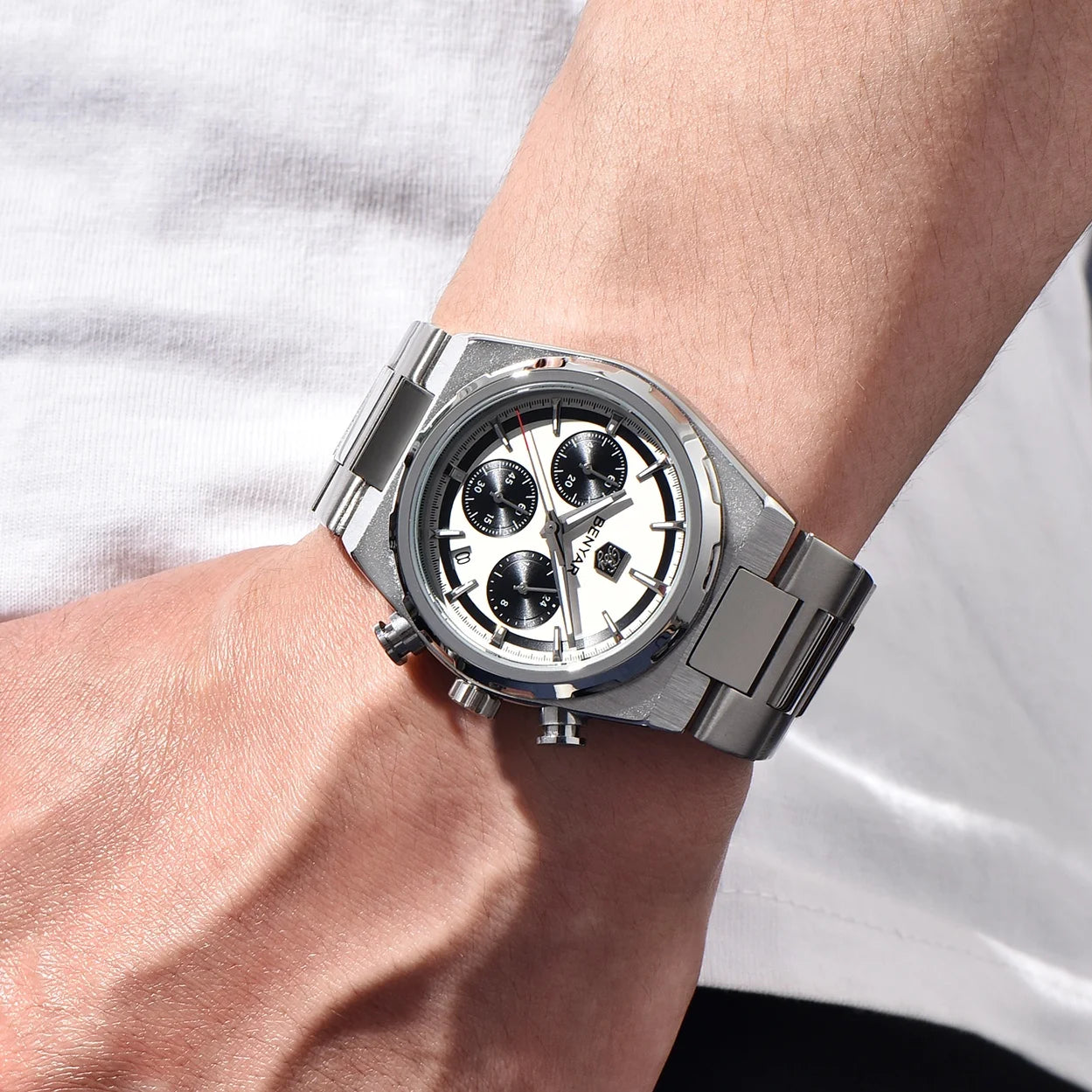 BENYAR New Quartz Automatic Date Chronograph Luminous Life Waterproof Luxury Men watch 40mm Dial Stainless Steel Strap Man watch