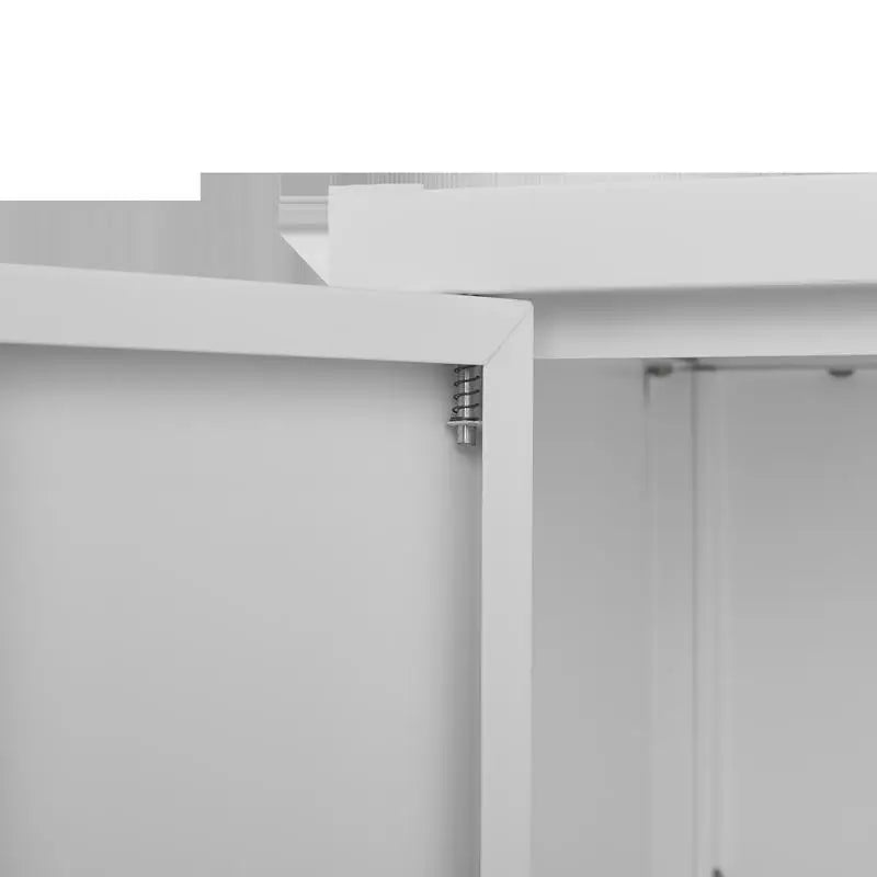 Modern Storage Cabinet with Adjustable Shelves, Magnetic Door Stopper, Aluminum Handles, and Breathable Design for Home