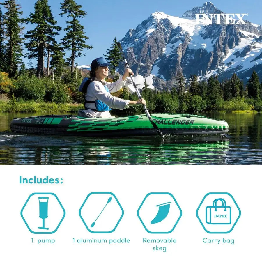 Challenger Inflatable Kayak Series Includes Deluxe 86in Kayak Paddles and HighOutput Pump SuperStrong PVC Adjustable Seat with