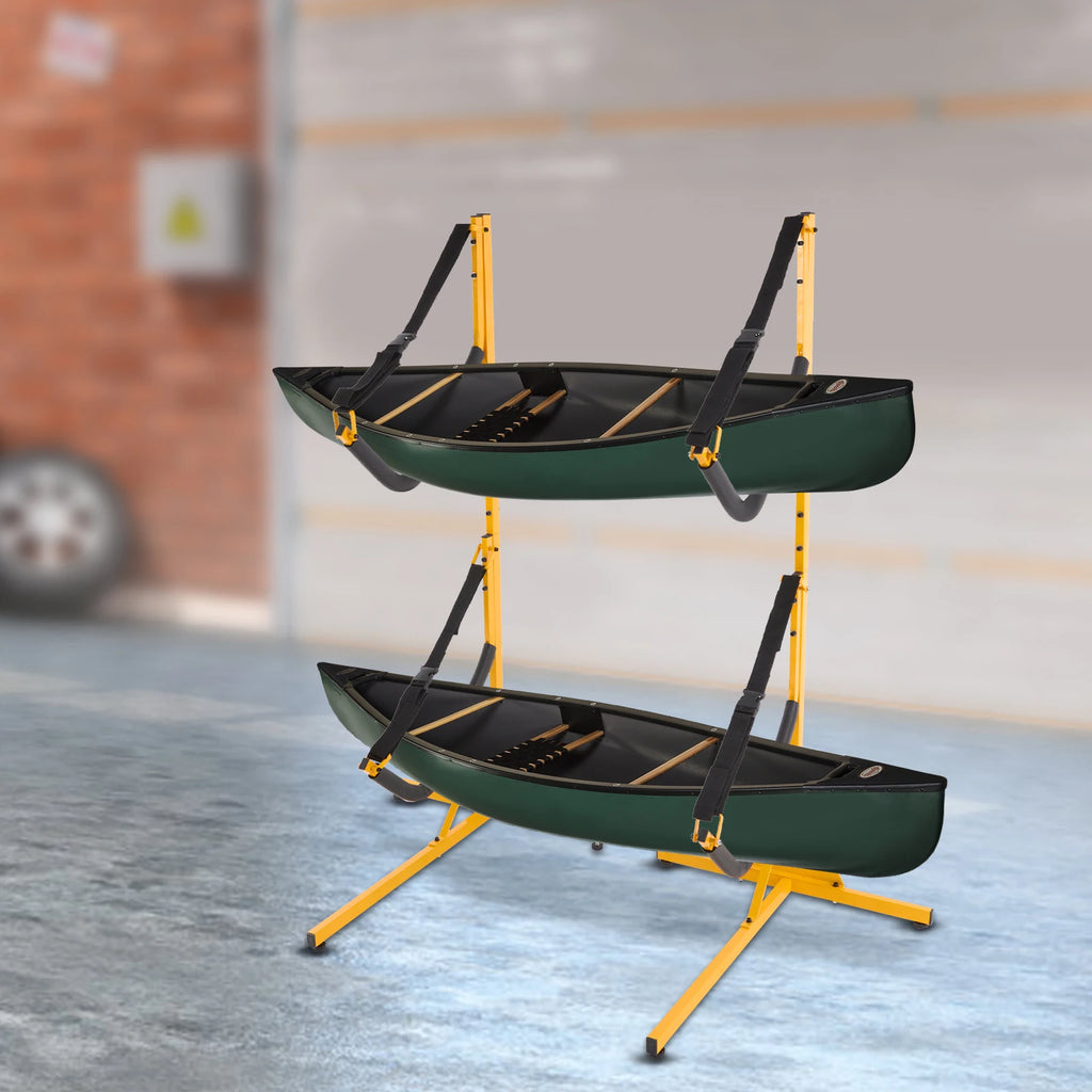 Kayak Storage Rack Adjustable Free Standing Storage Rack for Kayak Double Kayak Storage Rack to Hold Kayaks Canoes, Life Rafts