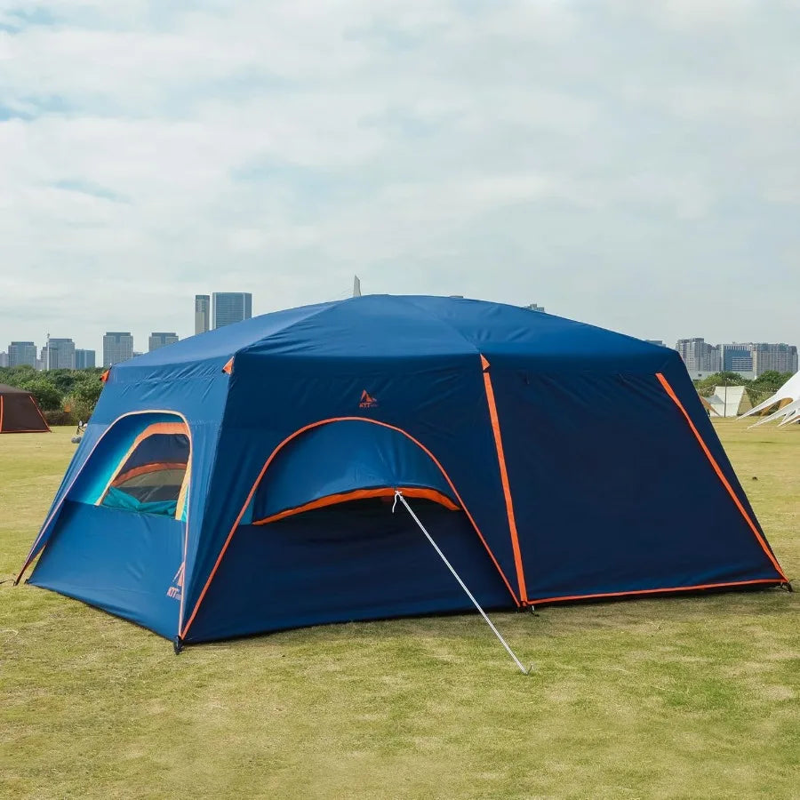 Extra Large Tent 6101214 Person B Family Cabin Tents 2 Rooms 3 Doors and 3 Windows with Mesh Straight Wall Waterproof Double La
