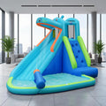 Hippo-Themed Inflatable Water Park with Slide, Climbing, Splash Pool for Kids' Outdoor Fun