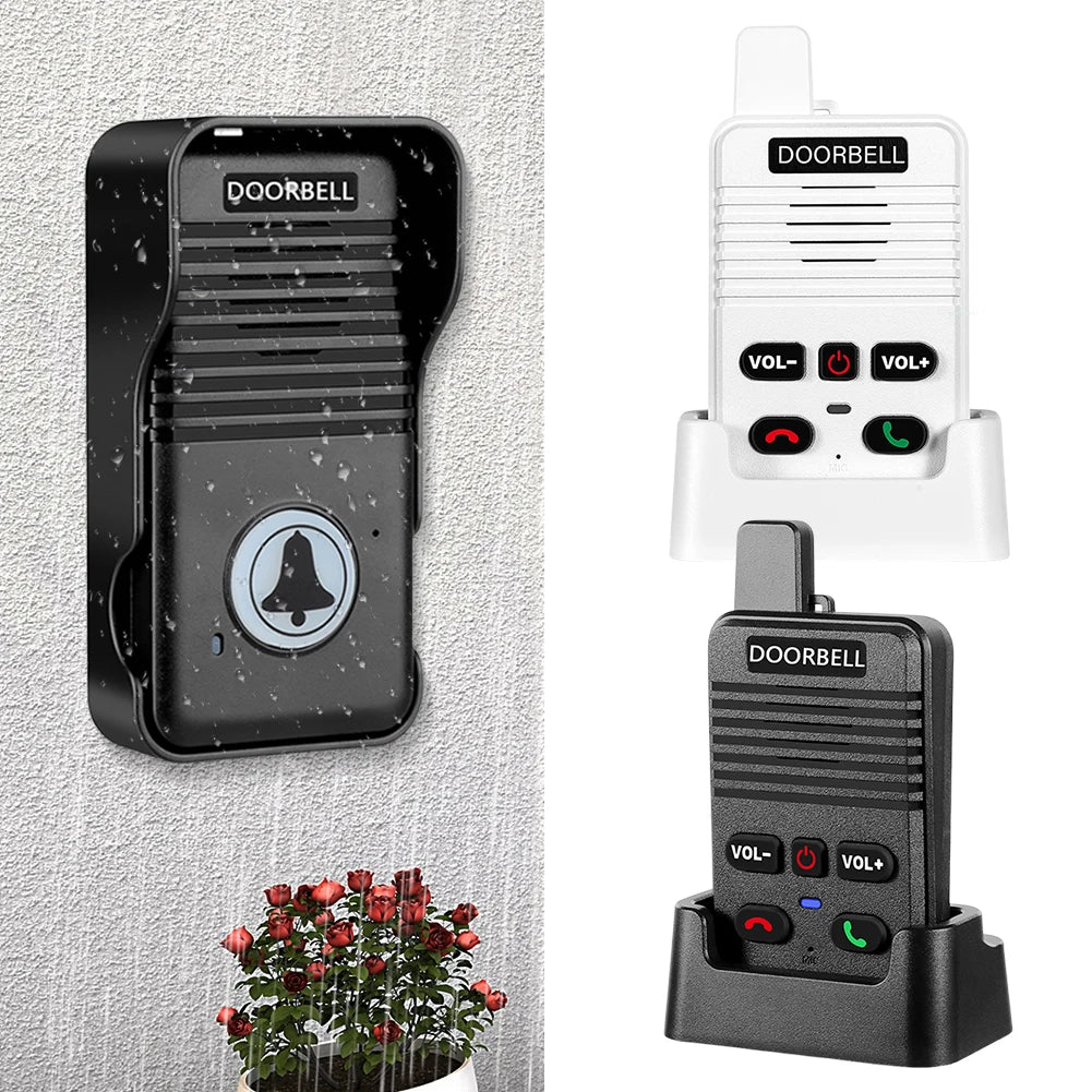 Wireless Voice Duplex Intercom Doorbell 500M Hand Free Two Way Wireless Doorbell Duplex Door Bell for House Home Factory Office