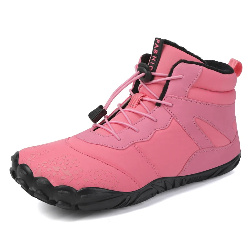 Winter Barefoot Boots Men Winter Shoes Barefoot Ankle Boots 36-46 Couple Snow Shoes Outdoor Hiking Shoes Fur Warm Plush Boots